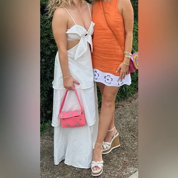 STAUD Mika Floral Eyelet-Trimmed Linen Shift Minidress - Picture 5 of 5